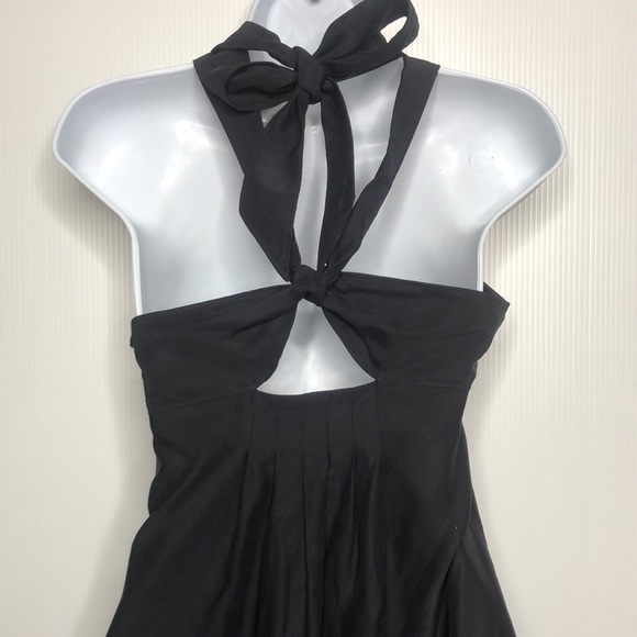 Cynthia Cynthia Steffe Black Tie Neck Silk Cocktail Dress Size 6 - Picture 11 of 15